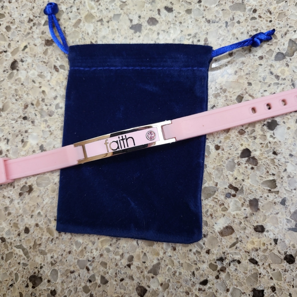 Breast cancer awareness faith bracelet